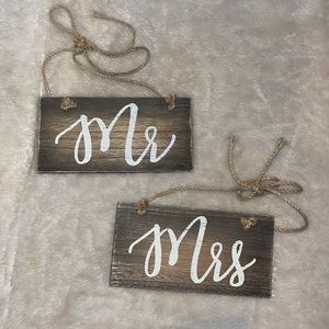 Mr. & Mrs. Bridal Wedding Chic Signs Rustic Western Door Chair Barn Wood Signs.
